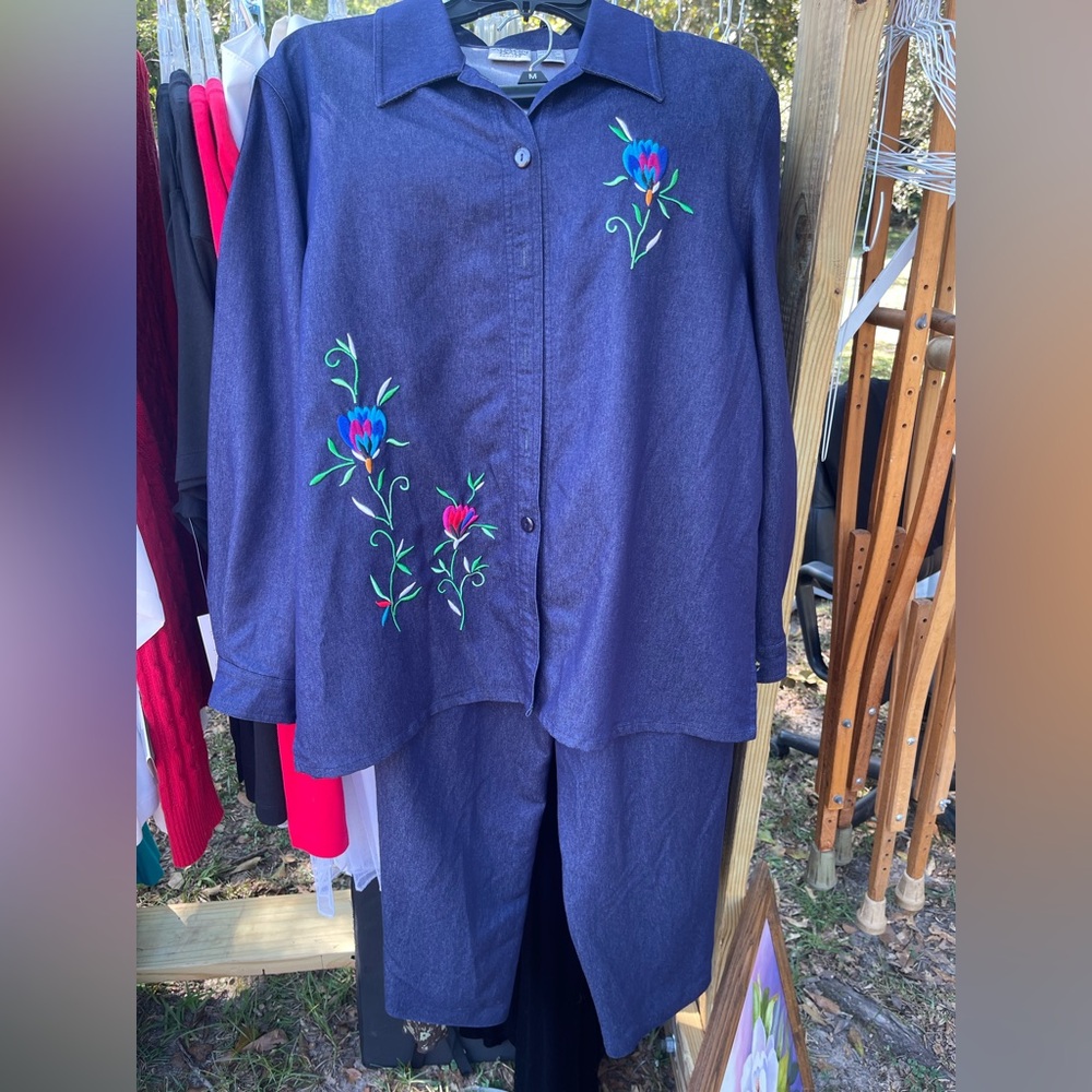 Allison Daley denim pants and top